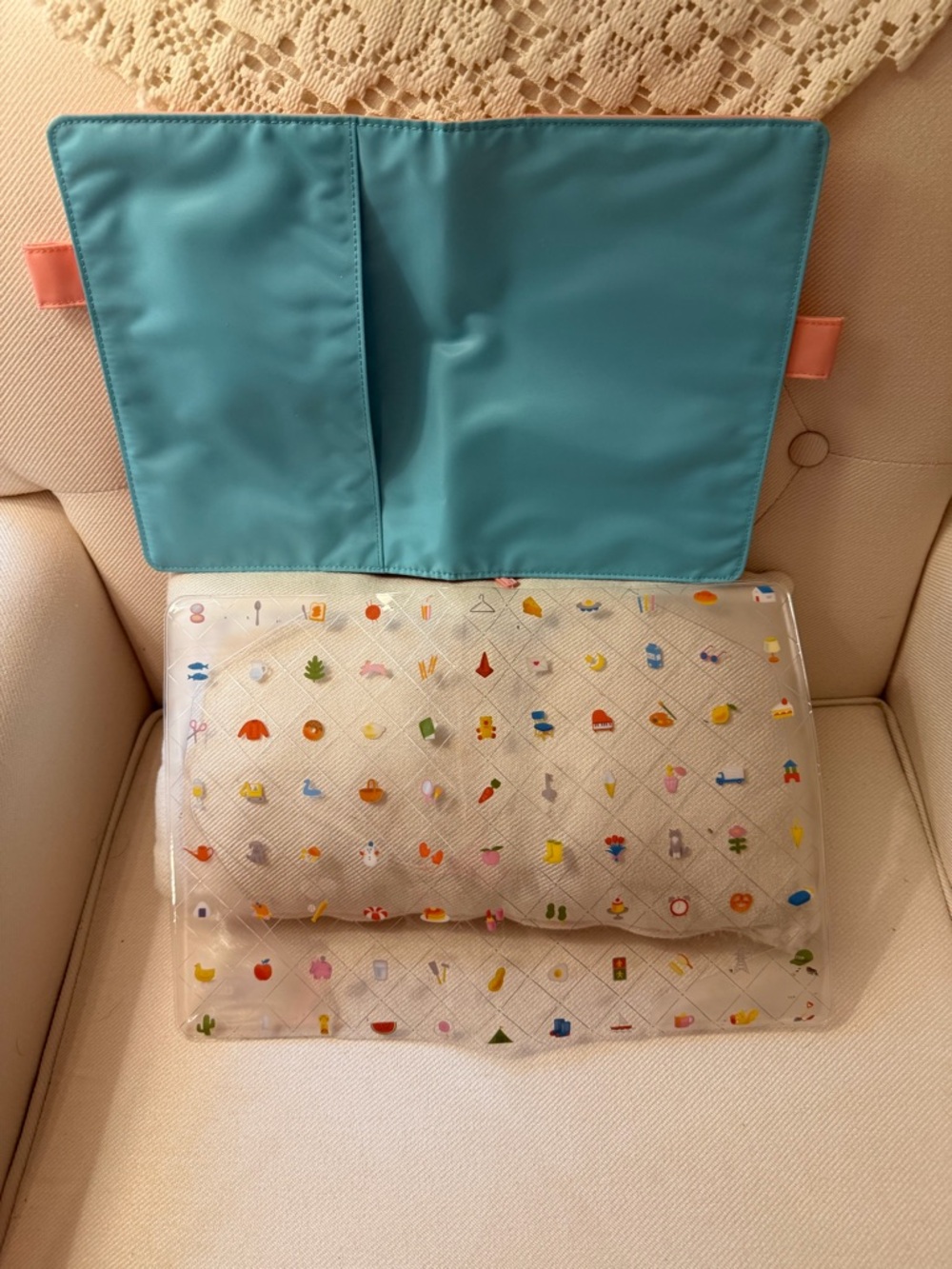 Turquoise and Coral Hobonichi A5 Cover & Cover on Cover - Picture 8 of 9